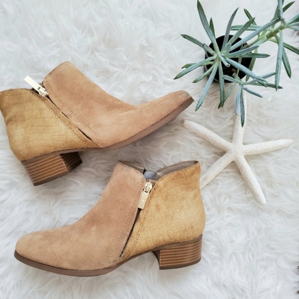 Halston Tan Ankle Booties